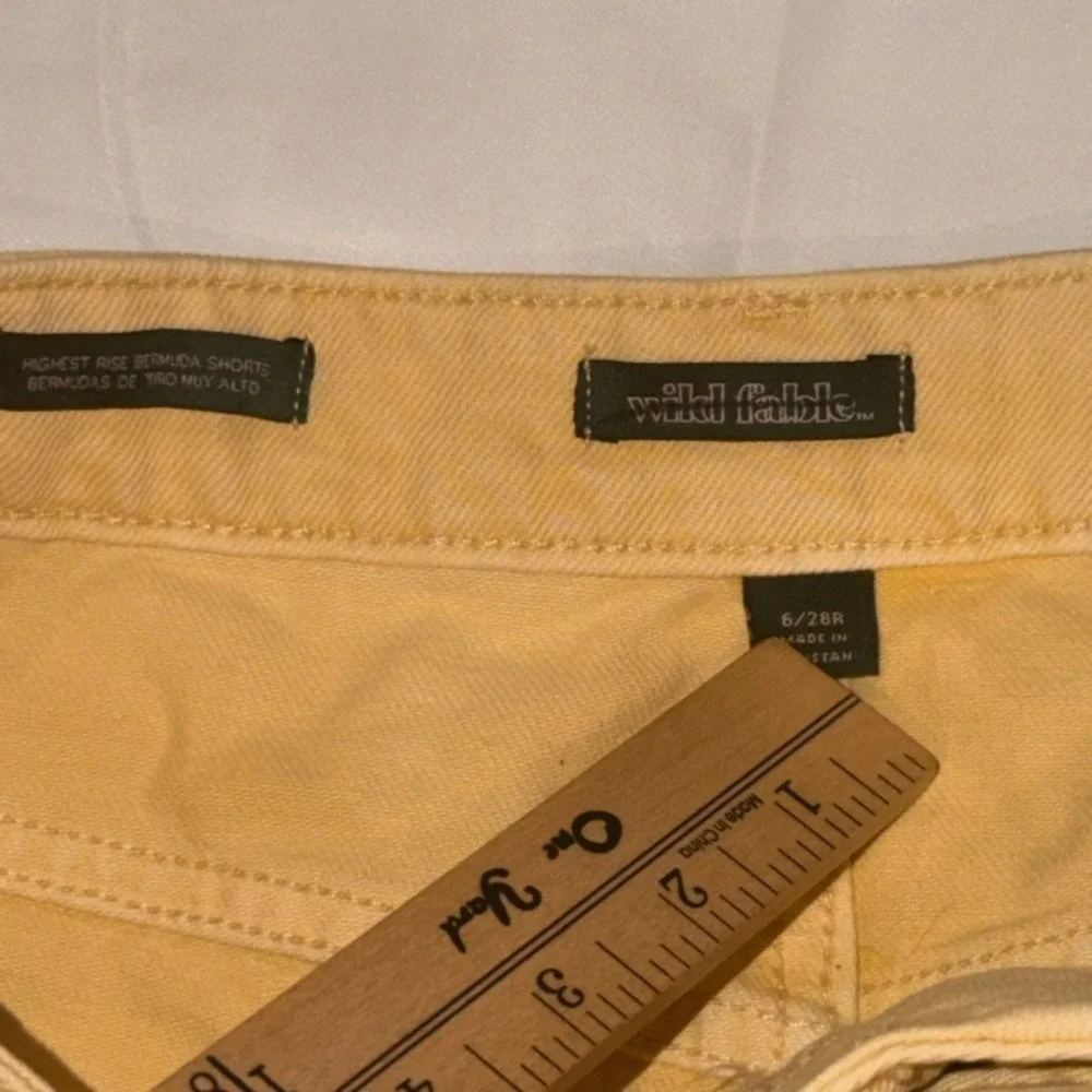 Wild Fable‎ Bermuda Short Women 6/28R Yellow Highest Rise Cottagecore NWT Summer